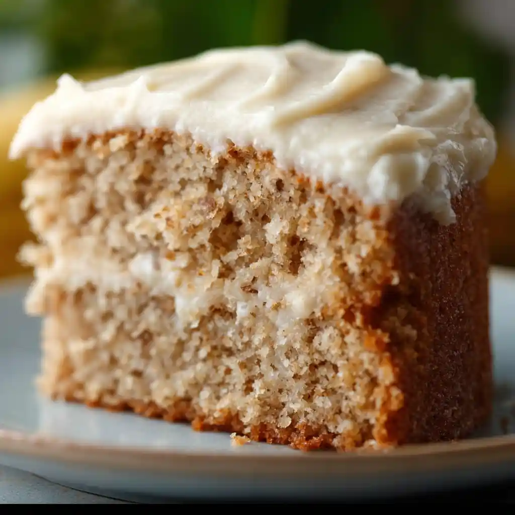The best banana cake slice with cream cheese frosting