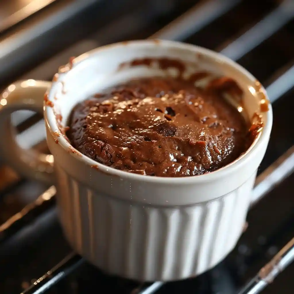 baking 4 ingredient molten Nutella lava mug cake