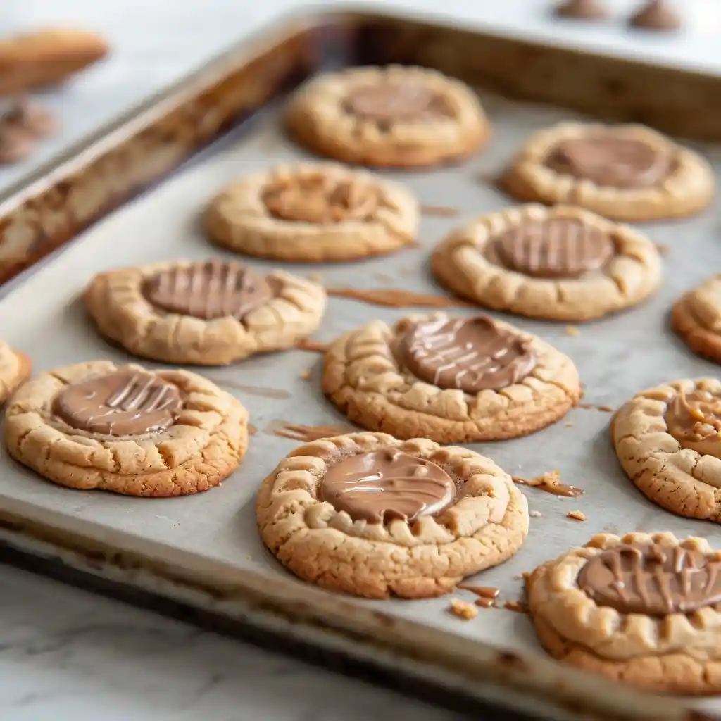 baked reeses stuffed peanut butter cookies
