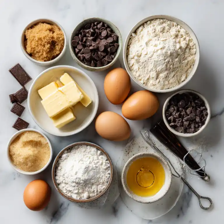 ingredients for brown sugar chocolate chip cookies recipe