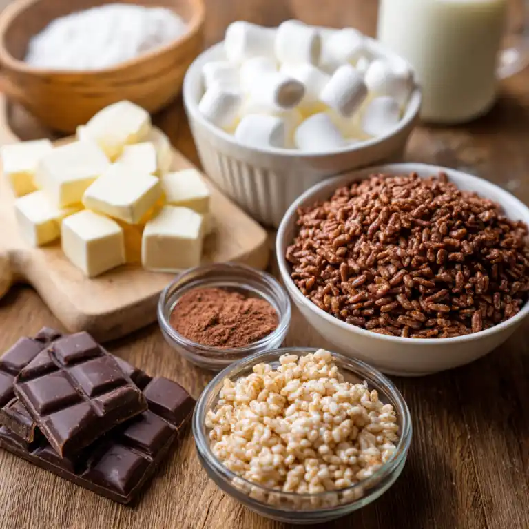ingredients for chocolate rice krispie treats recipe