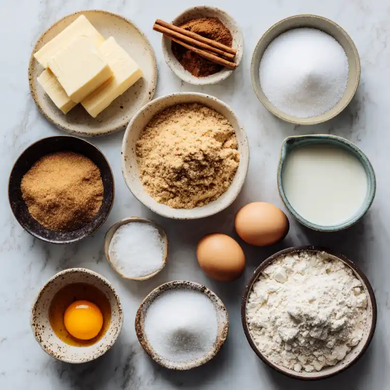 ingredients for coffee cake blondies recipe