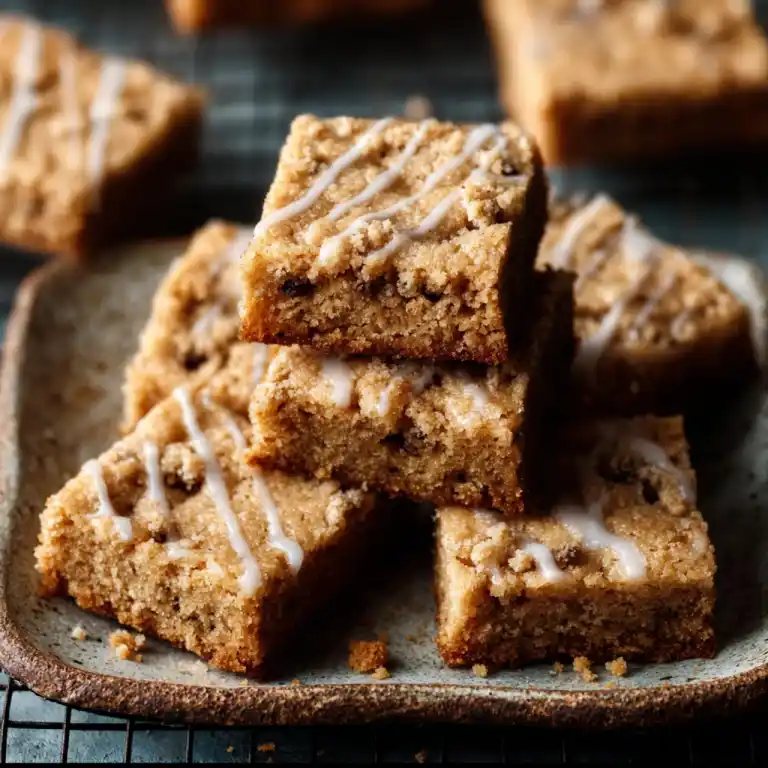 coffee cake blondies with cinnamon streusel topping