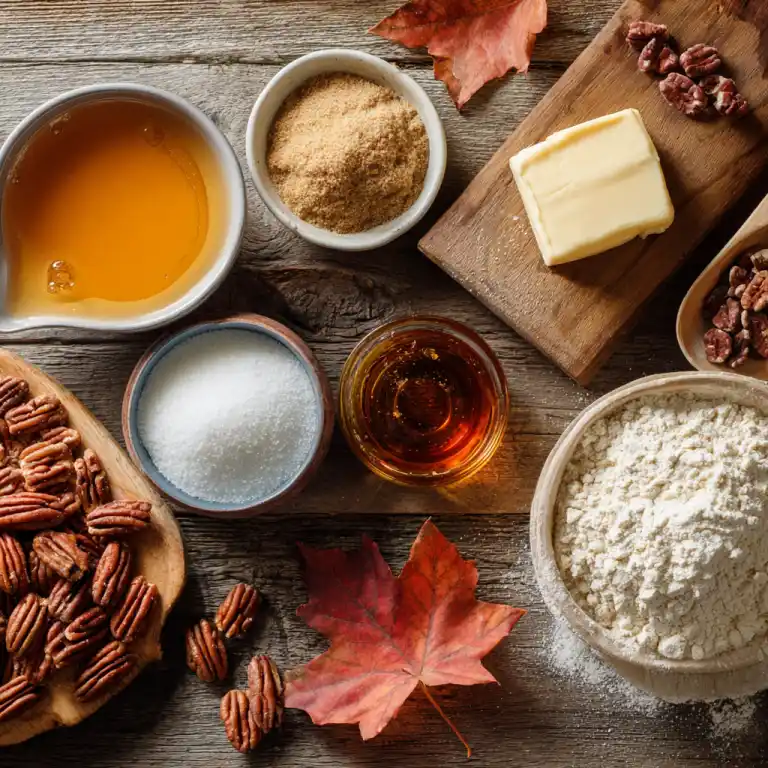 ingredients for maple cookies with maple glaze