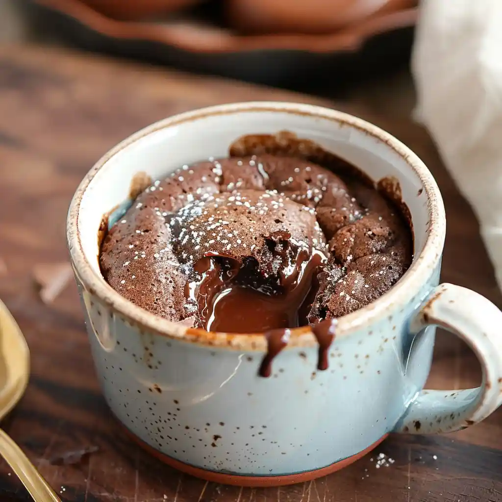 4 ingredient molten Nutella lava mug cake