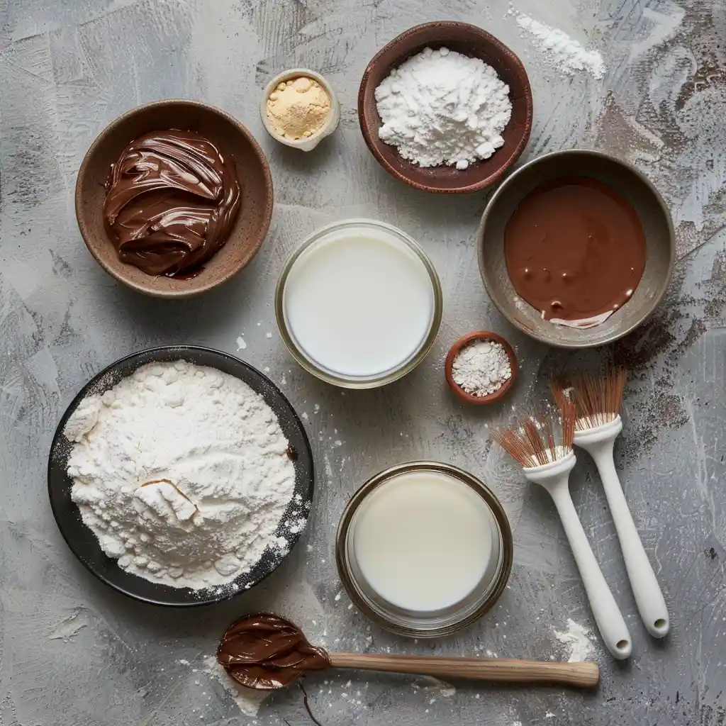 4 ingredient molten Nutella lava mug cake ingredients