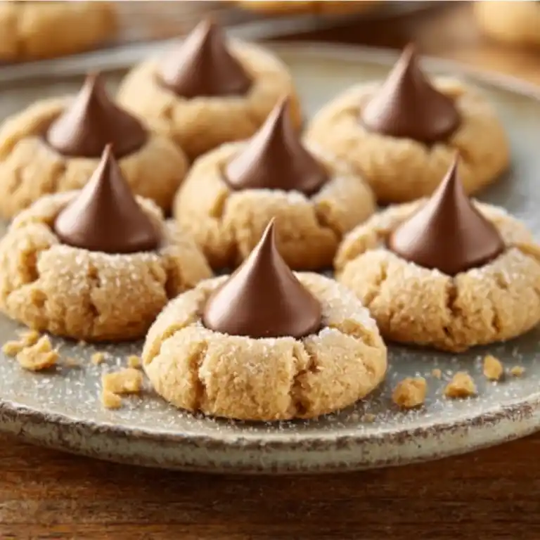 peanut butter blossoms cookies with chocolate kisses