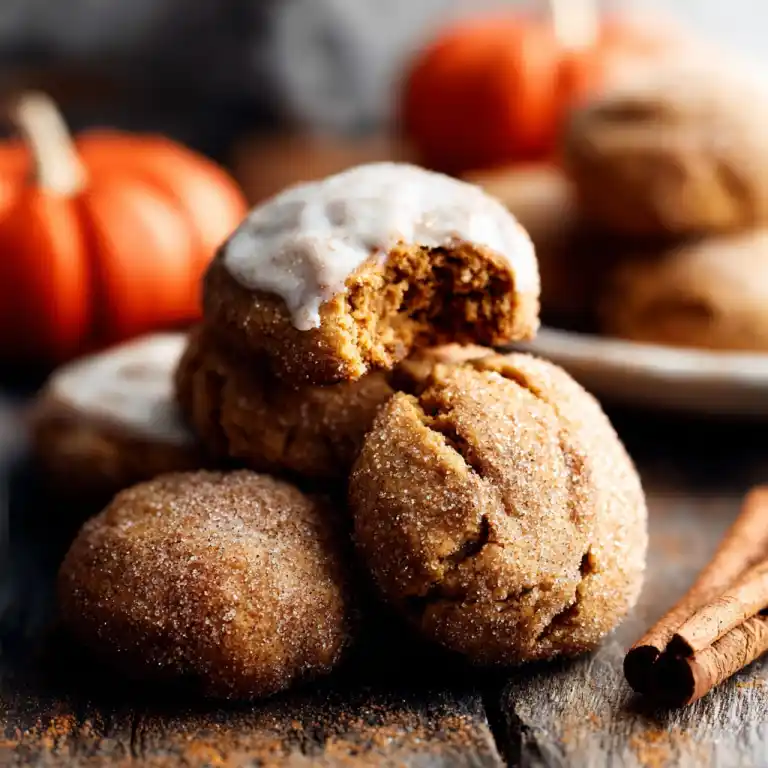 soft pumpkin cookies with cinnamon sugar coating