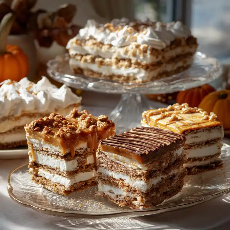 pumpkin icebox cake variations with different cookies