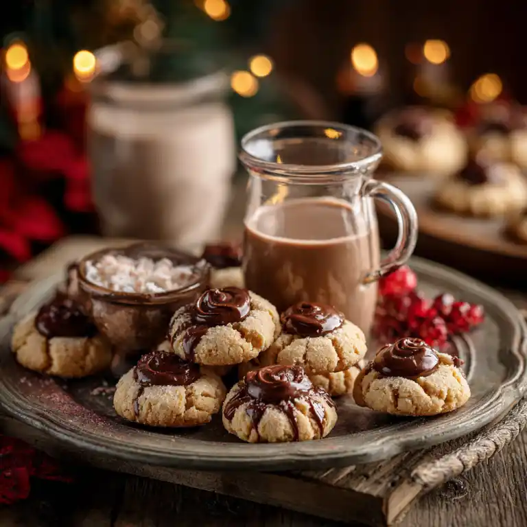 serving gluten free peanut butter blossoms cookies