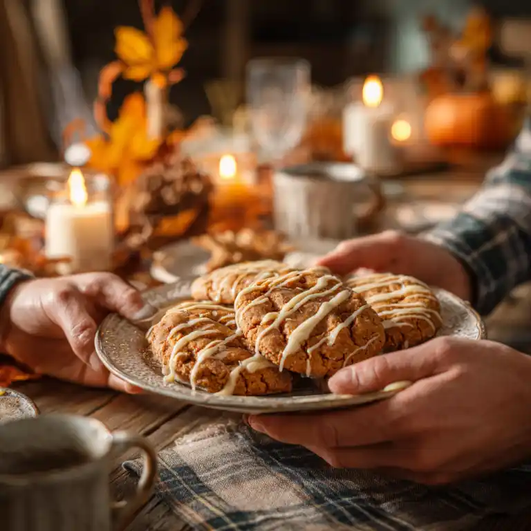 serving maple cookies with maple glaze
