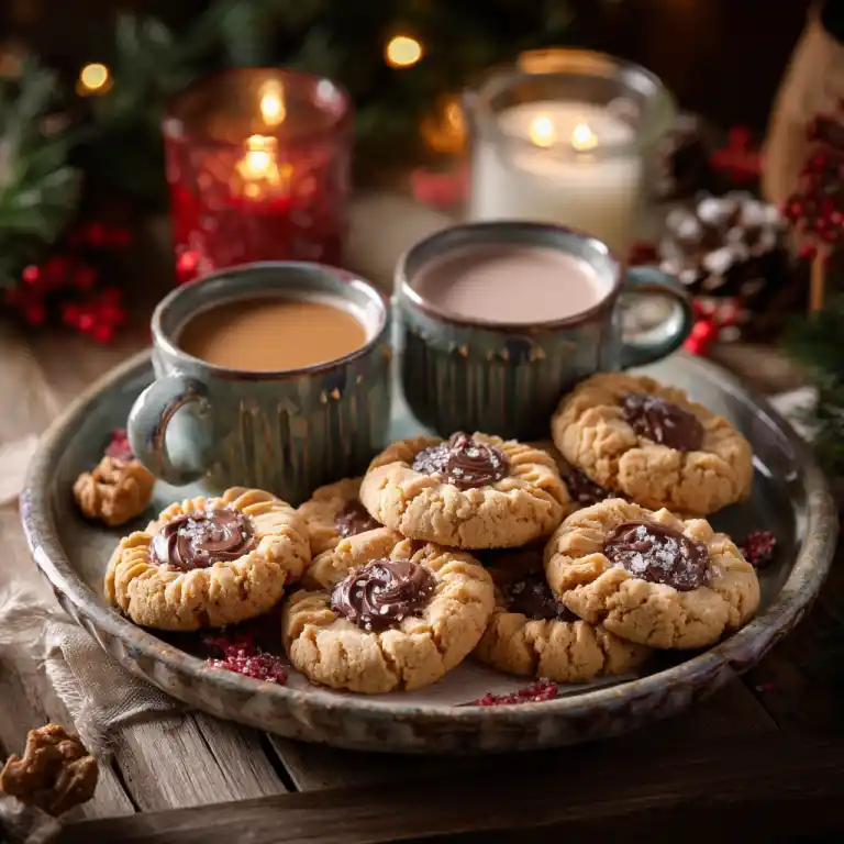 serving peanut butter blossoms cookies
