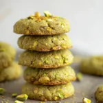 2 ingredient pistachio cookies soft chewy green stack