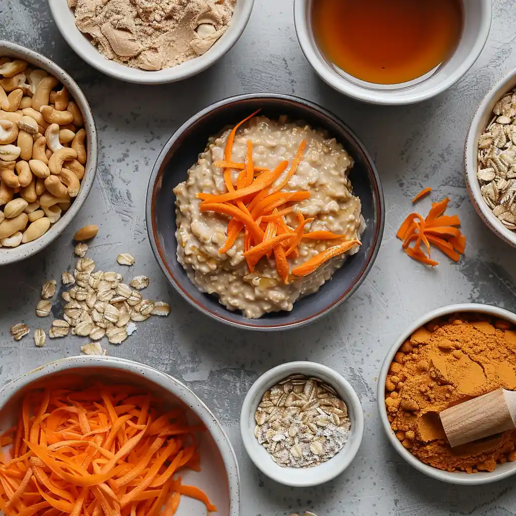 ingredients for 4 ingredient no bake carrot oatmeal cookies