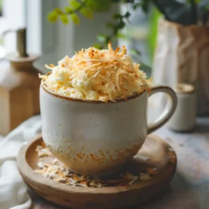 coconut cottage cheese mug cake fluffy healthy mug cake