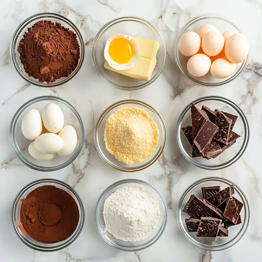 ingredients for cream egg stuffed cookies flour cocoa butter sugar chocolate