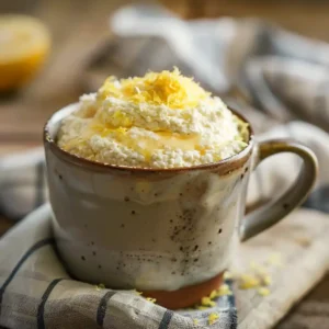 lemon cottage cheese mug cake fluffy healthy dessert