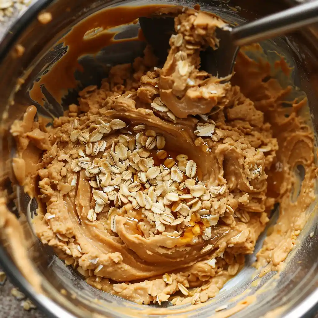 mixing 3 ingredient no bake granola bars