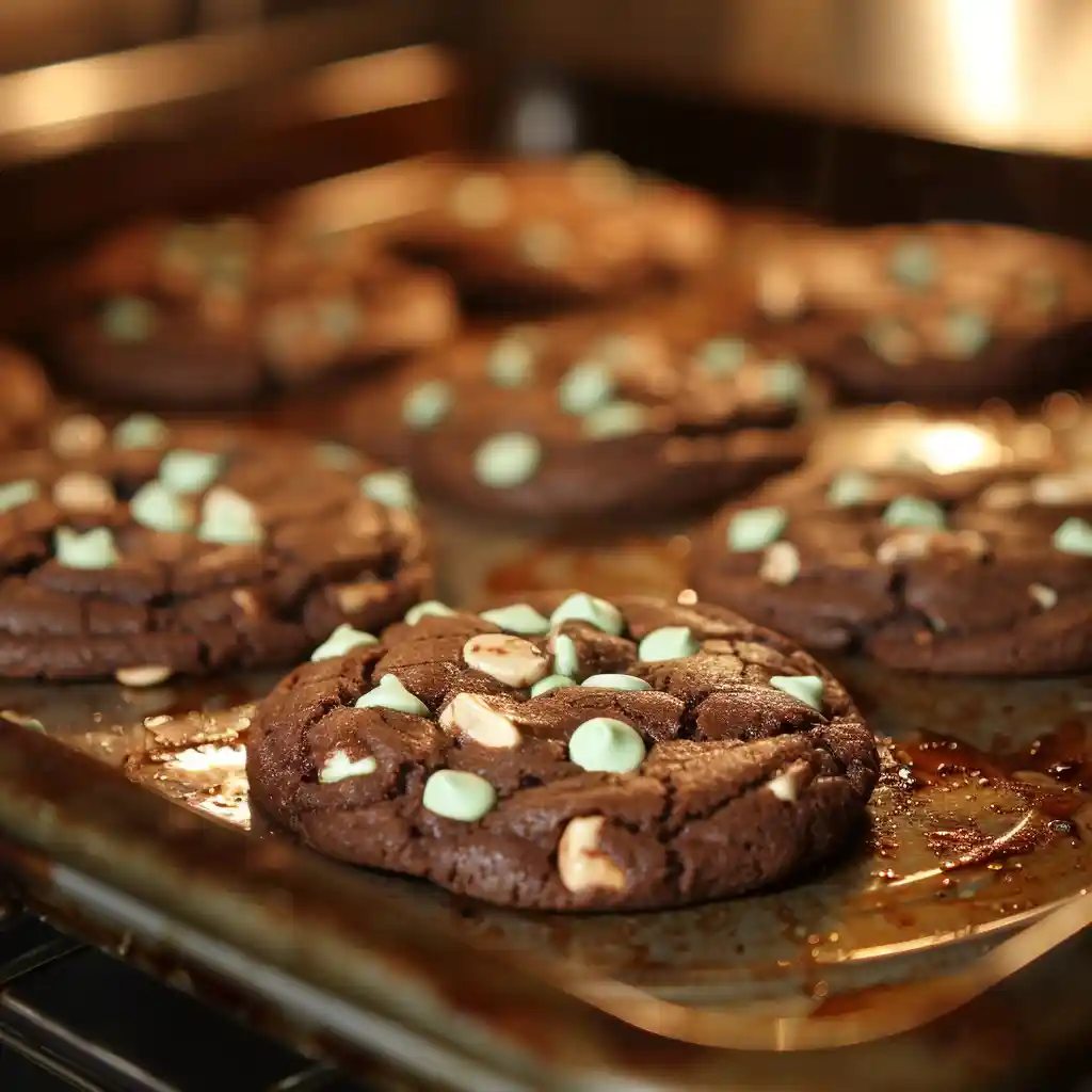 mint chip chocolate cookies baking