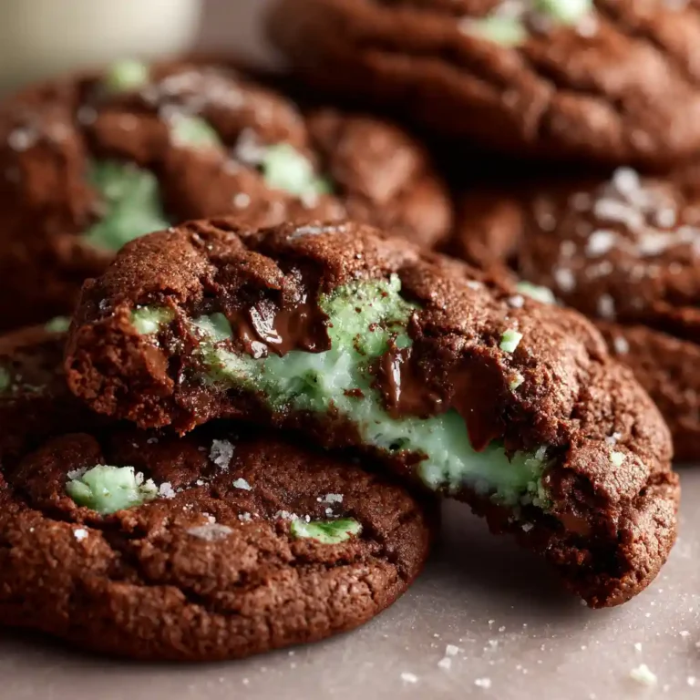 gooey mint chip chocolate cookies center