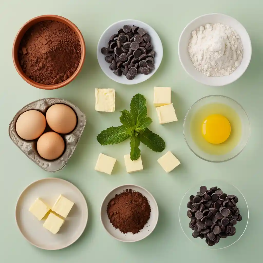 ingredients for mint chip chocolate cookies