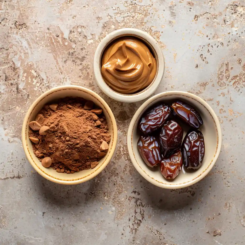 ingredients for 3 ingredient no bake brownie cookies