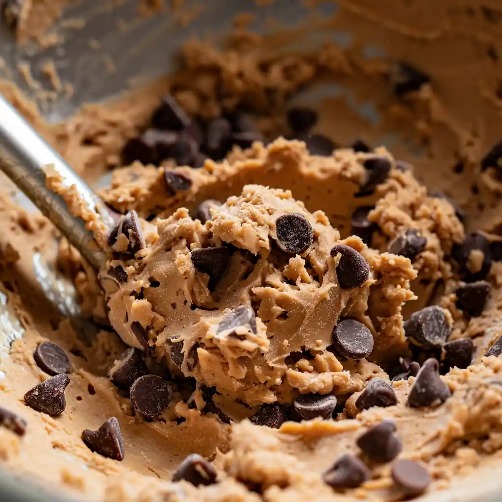 mixing protein cookie dough