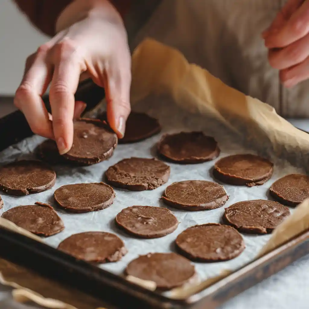 shaping keto chocolate cookies