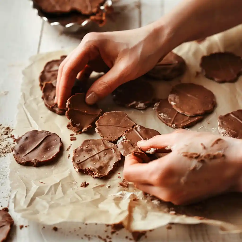 shaping 3 ingredient no bake brownie cookies