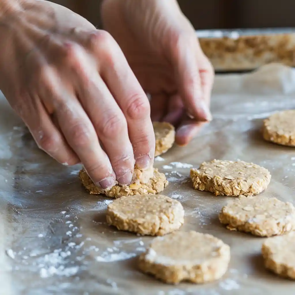 shaping no bake oatmeal cookies