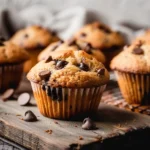 sourdough discard chocolate chip muffins fresh baked