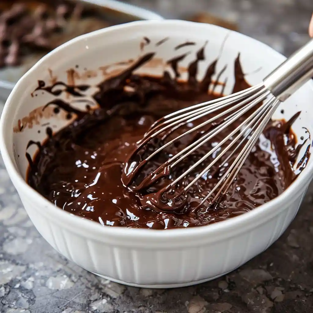 mixing 2-Minute Microwave Brownie Bowl batter