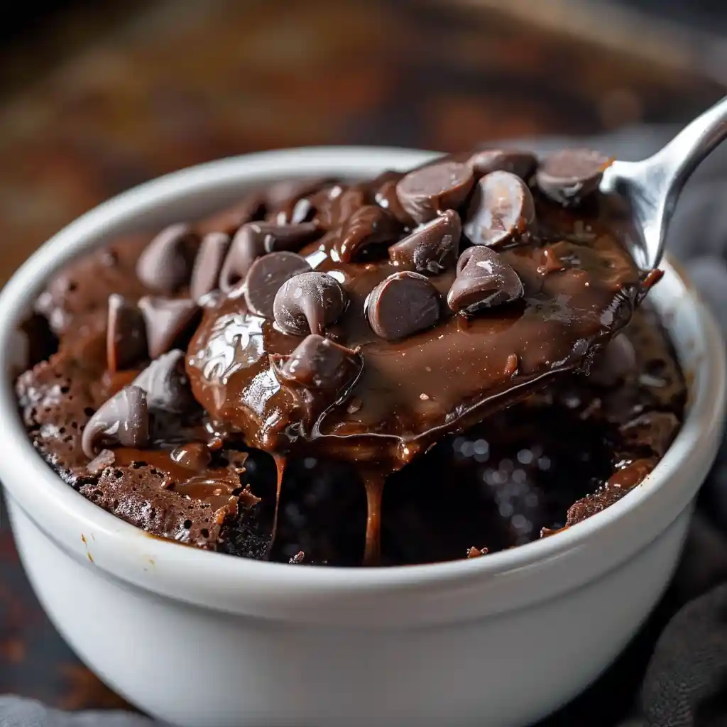 finished 2-Minute Microwave Brownie Bowl