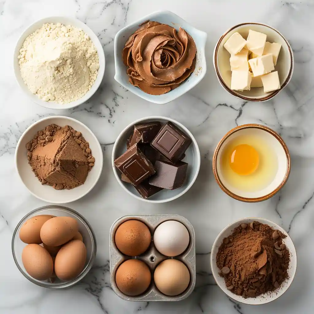 ingredients for chocolate cupcakes peanut butter frosting