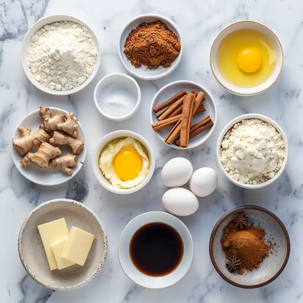 ingredients for gingerbread cheesecake cookies
