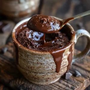 Nutella lava brownie mug cake with gooey center