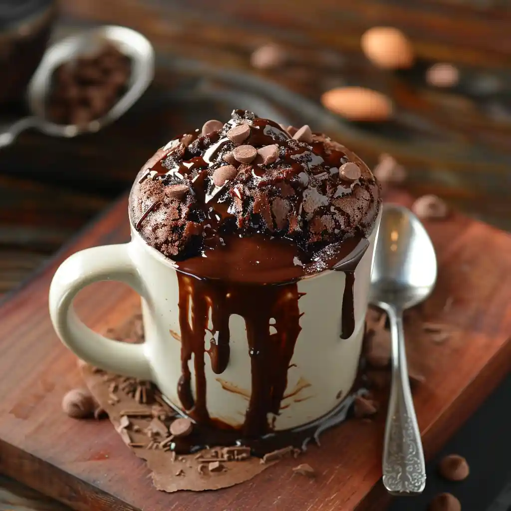 Finished Nutella lava brownie mug cake