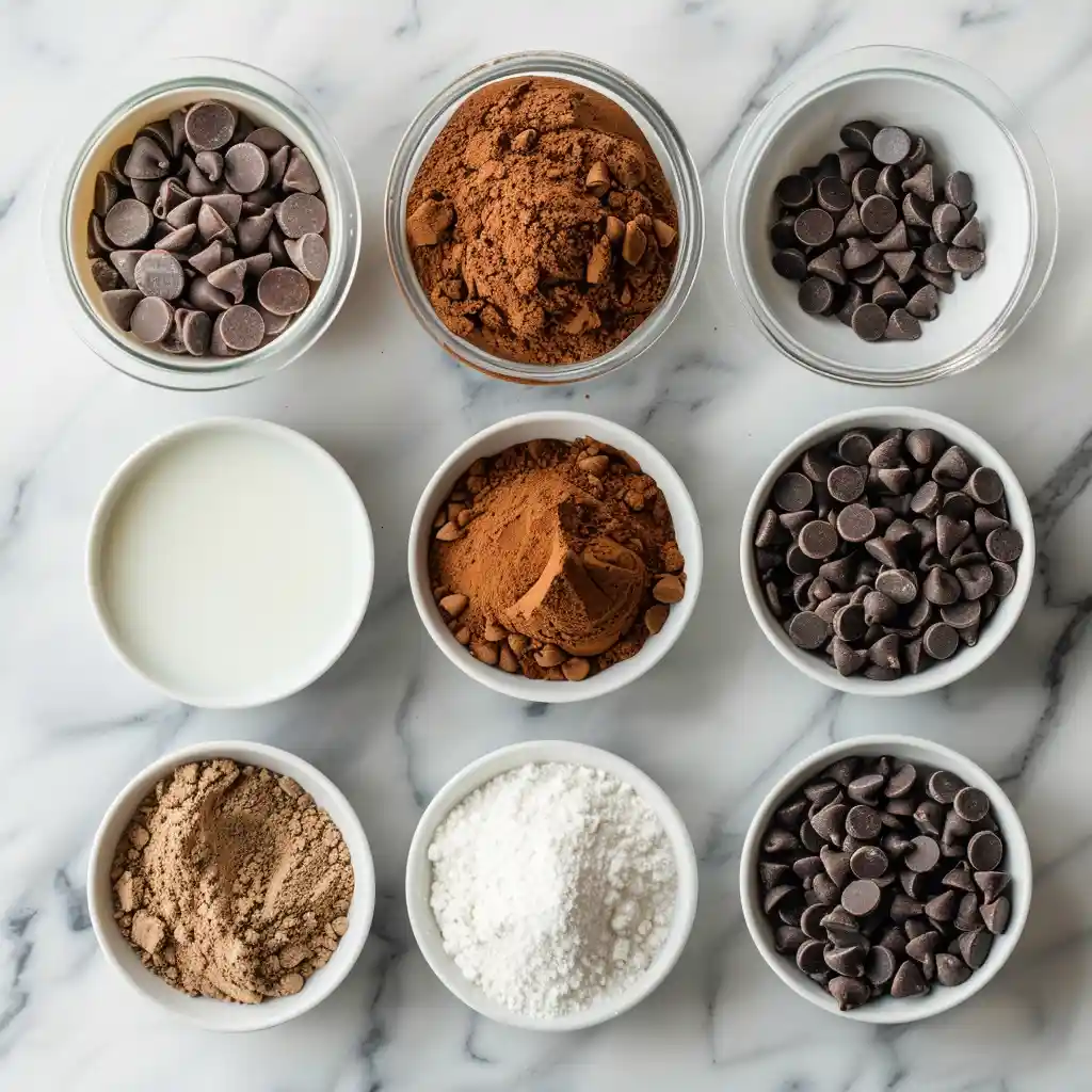 ingredients for One Minute Brownie Mug Cake