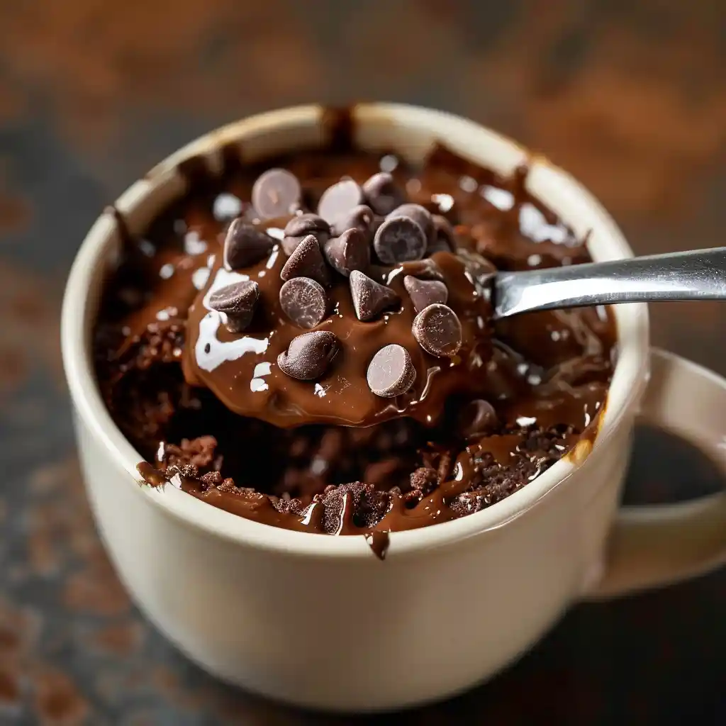 finished One Minute Brownie Mug Cake