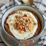 2-Minute Microwave Carrot Cake Bowl with cream cheese frosting