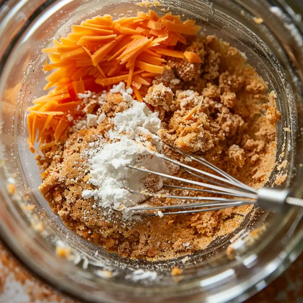 Mixing batter for 2-Minute Microwave Carrot Cake Bowl