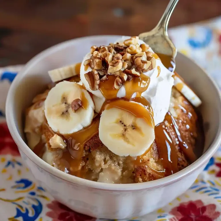 2-Minute Microwave Banana Cake Bowl close-up
