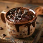 Chocolate Cottage Cheese Mug Cake with molten chocolate center