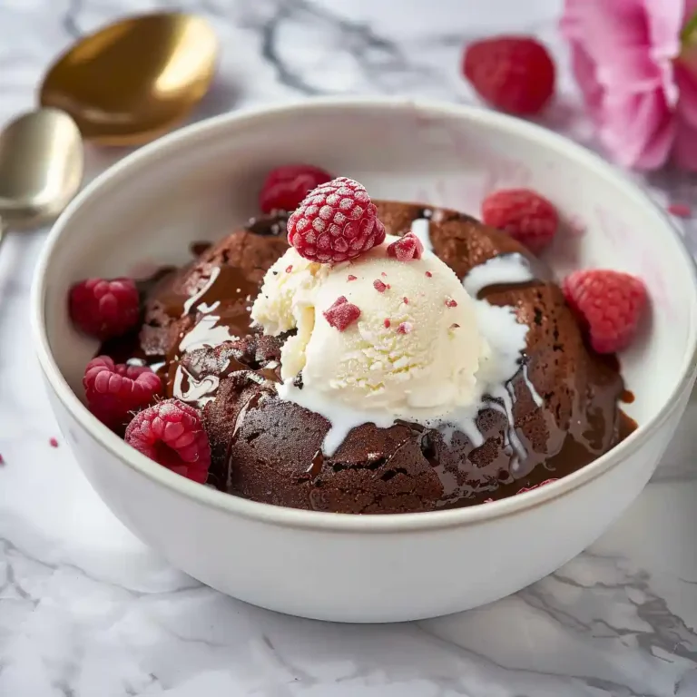 Microwave Chocolate Lava Cake Bowl Recipe For Two recipe card image