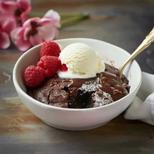 Microwave Chocolate Lava Cake Bowl Recipe For Two with gooey molten center