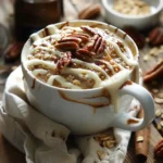 Microwave Cinnamon Roll Oatmeal in a Mug with cream cheese glaze