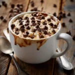 Cottage Cheese Chocolate Chip Mug Cake in a mug