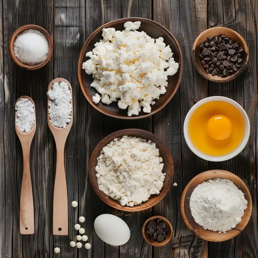 Ingredients for Cottage Cheese Chocolate Chip Mug Cake
