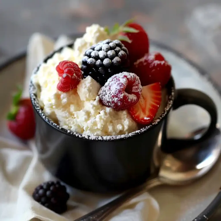Cottage Cheese Mug Cake For Weight Loss close-up