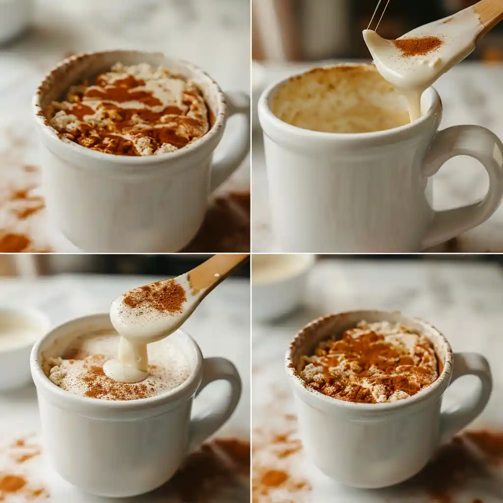 Cottage Cheese Snickerdoodle Mug Cake steps